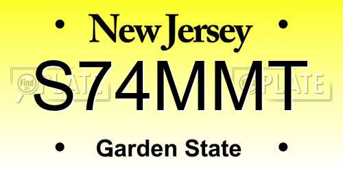 S74MMT New Jersey License Plate