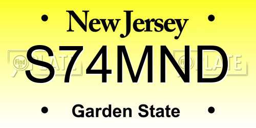 S74MND New Jersey License Plate