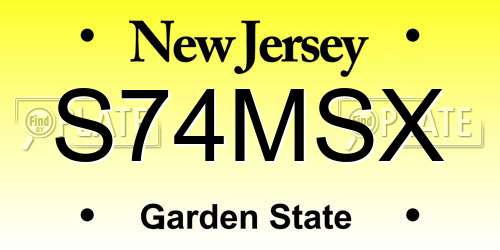 S74MSX New Jersey License Plate