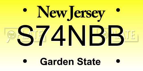 S74NBB New Jersey License Plate