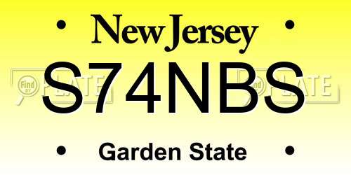 S74NBS New Jersey License Plate