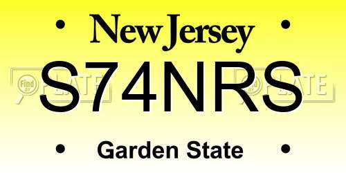 S74NRS New Jersey License Plate