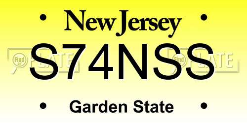 S74NSS New Jersey License Plate