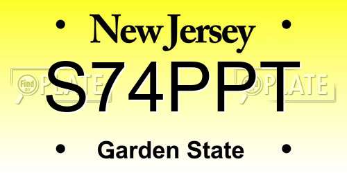 S74PPT New Jersey License Plate