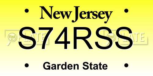 S74RSS New Jersey License Plate