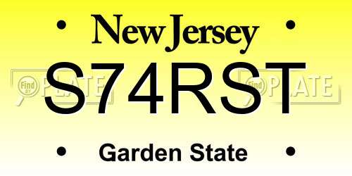 S74RST New Jersey License Plate