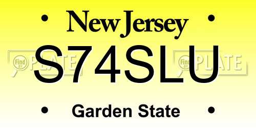 S74SLU New Jersey License Plate