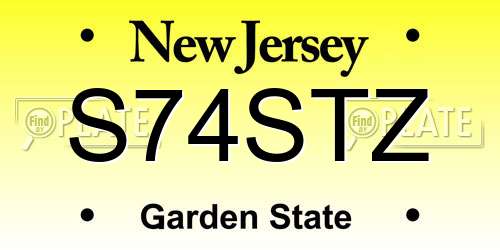 S74STZ New Jersey License Plate