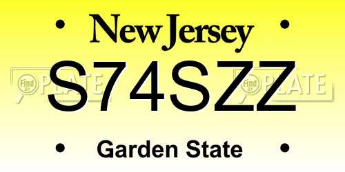 S74SZZ New Jersey License Plate
