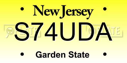 S74UDA New Jersey License Plate