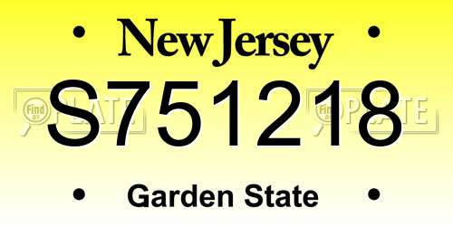 S751218 New Jersey License Plate