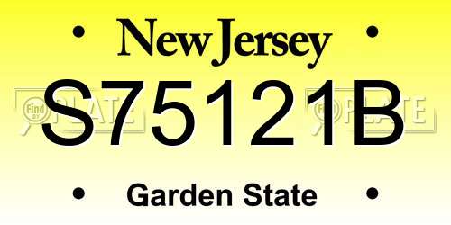 S75121B New Jersey License Plate