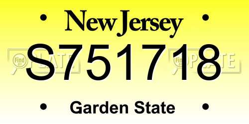 S751718 New Jersey License Plate