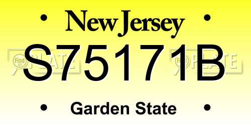 S75171B New Jersey License Plate