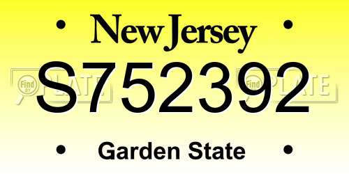 S752392 New Jersey License Plate