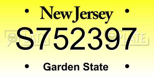 S752397 New Jersey License Plate
