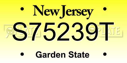 S75239T New Jersey License Plate