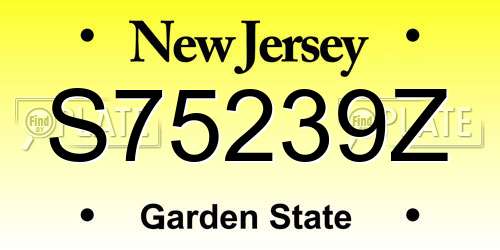 S75239Z New Jersey License Plate