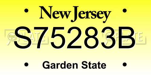 S75283B New Jersey License Plate