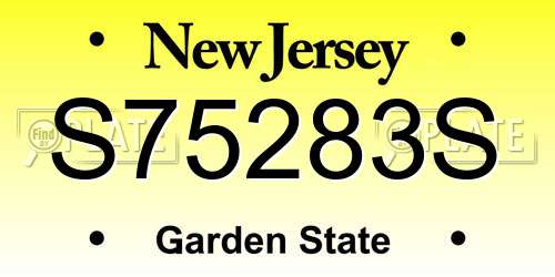 S75283S New Jersey License Plate