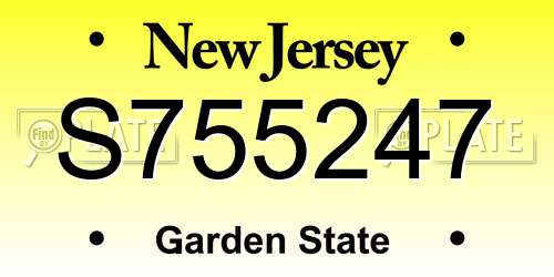S755247 New Jersey License Plate