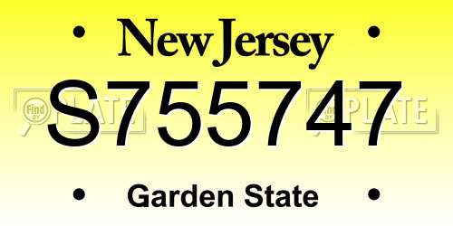 S755747 New Jersey License Plate