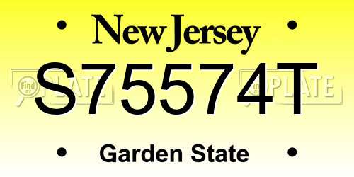 S75574T New Jersey License Plate