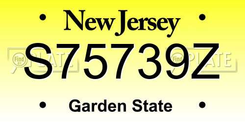 S75739Z New Jersey License Plate