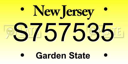S757535 New Jersey License Plate
