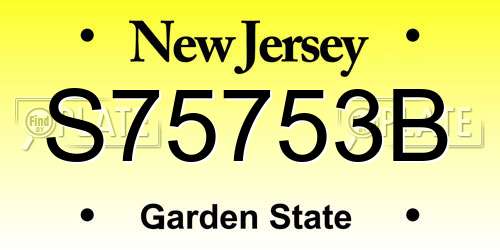 S75753B New Jersey License Plate