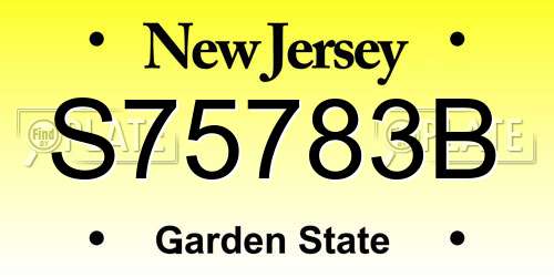 S75783B New Jersey License Plate