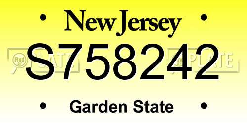 S758242 New Jersey License Plate