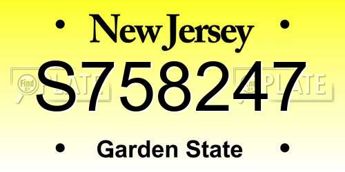 S758247 New Jersey License Plate