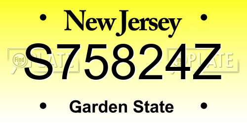 S75824Z New Jersey License Plate