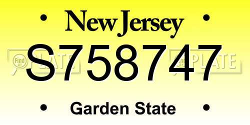 S758747 New Jersey License Plate