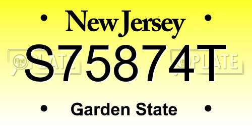 S75874T New Jersey License Plate