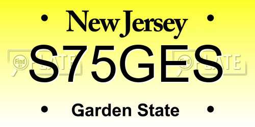 S75GES New Jersey License Plate