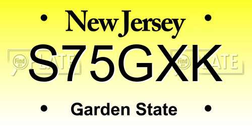 S75GXK New Jersey License Plate