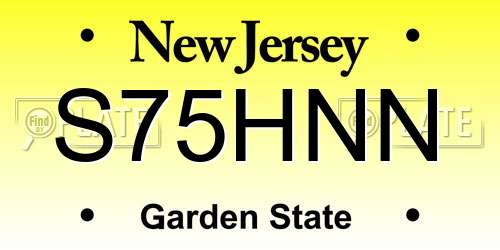 S75HNN New Jersey License Plate
