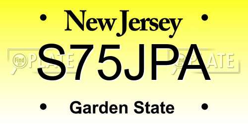 S75JPA New Jersey License Plate