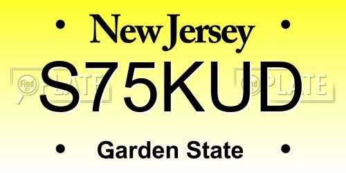 S75KUD New Jersey License Plate