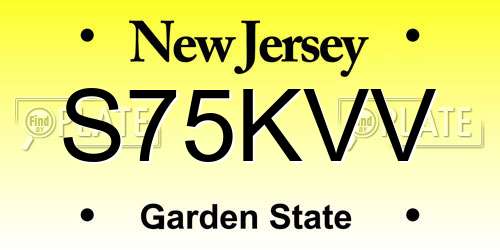 S75KVV New Jersey License Plate