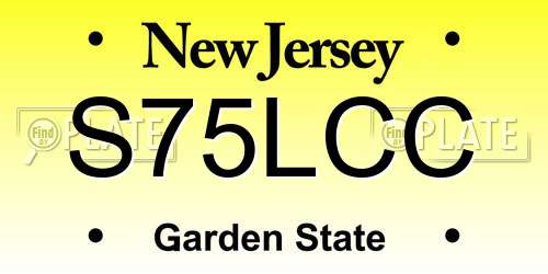 S75LCC New Jersey License Plate