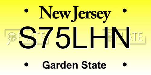 S75LHN New Jersey License Plate
