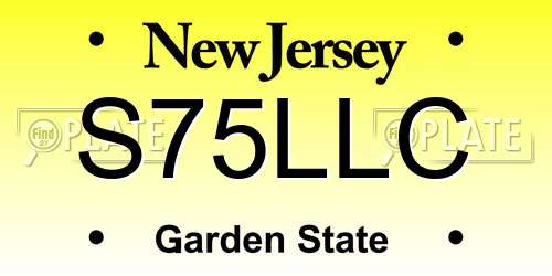 S75LLC New Jersey License Plate