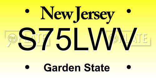 S75LWV New Jersey License Plate