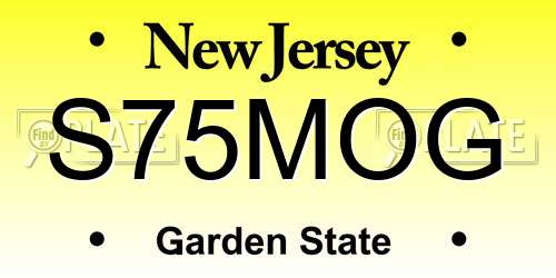 S75MOG New Jersey License Plate
