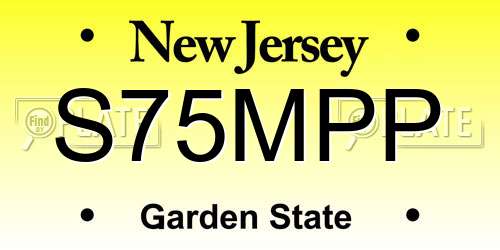 S75MPP New Jersey License Plate