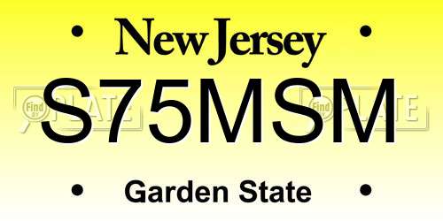 S75MSM New Jersey License Plate