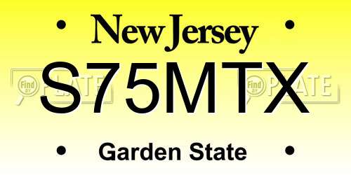 S75MTX New Jersey License Plate